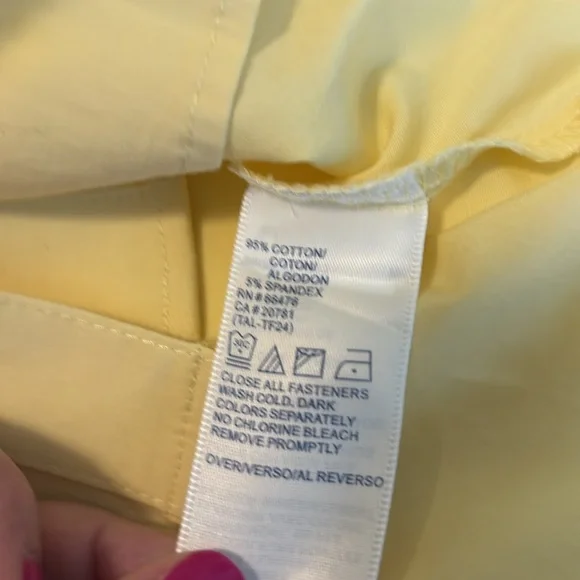 VTG Tommy Hilfiger Y2K butter Yellow Sleeveless Button Down Shirt SZ 14 preppy - Picture 4 of 12